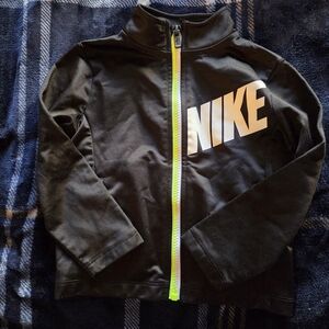Nike Kids Black Jacket with Neon Zipper